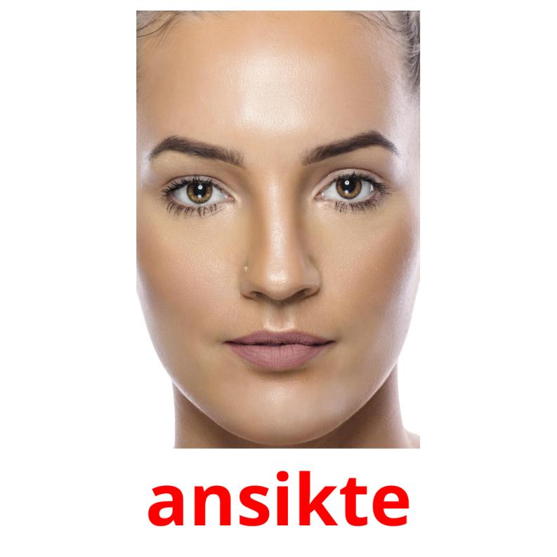 ansikte picture flashcards