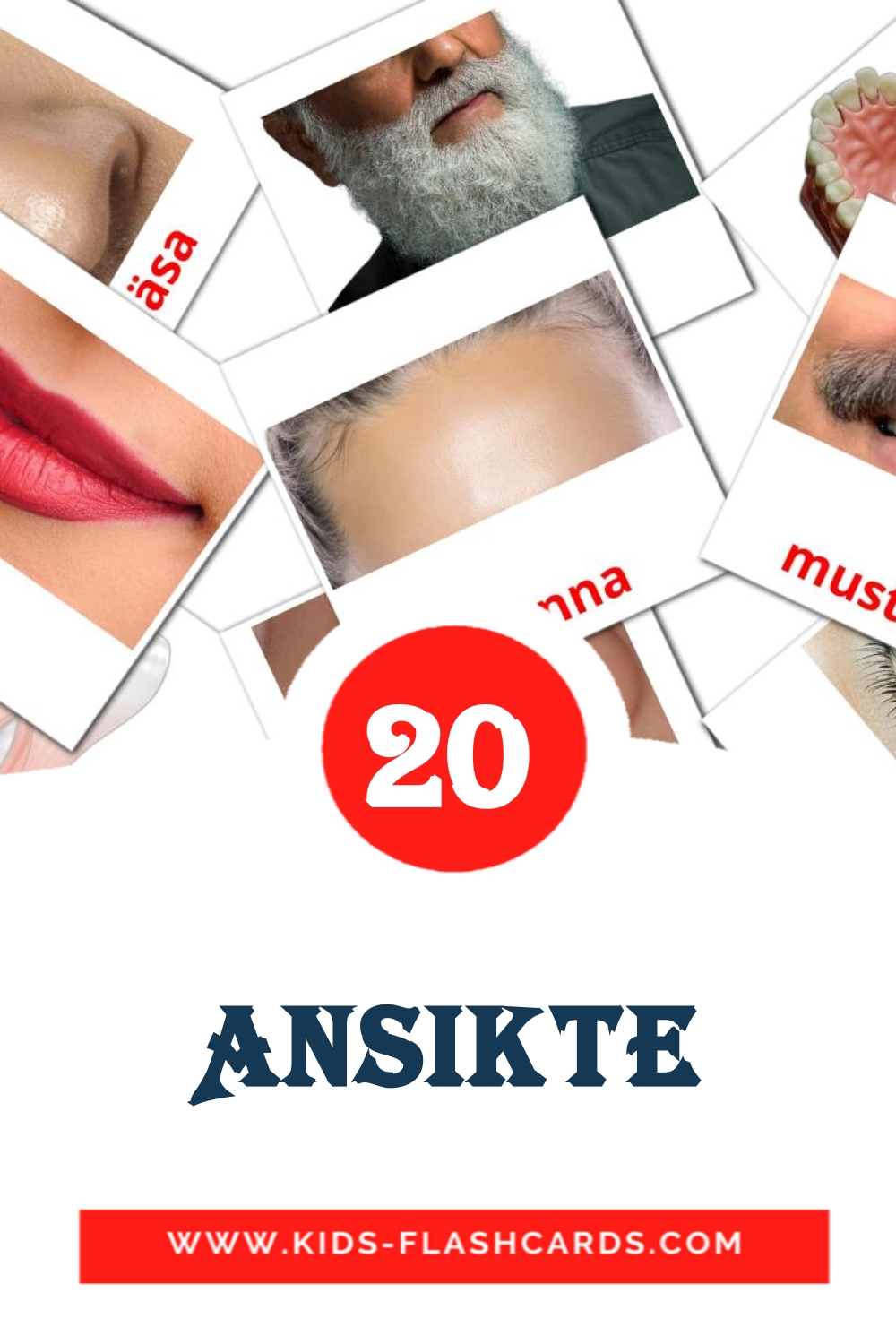 20 Ansikte Picture Cards for Kindergarden in swedish