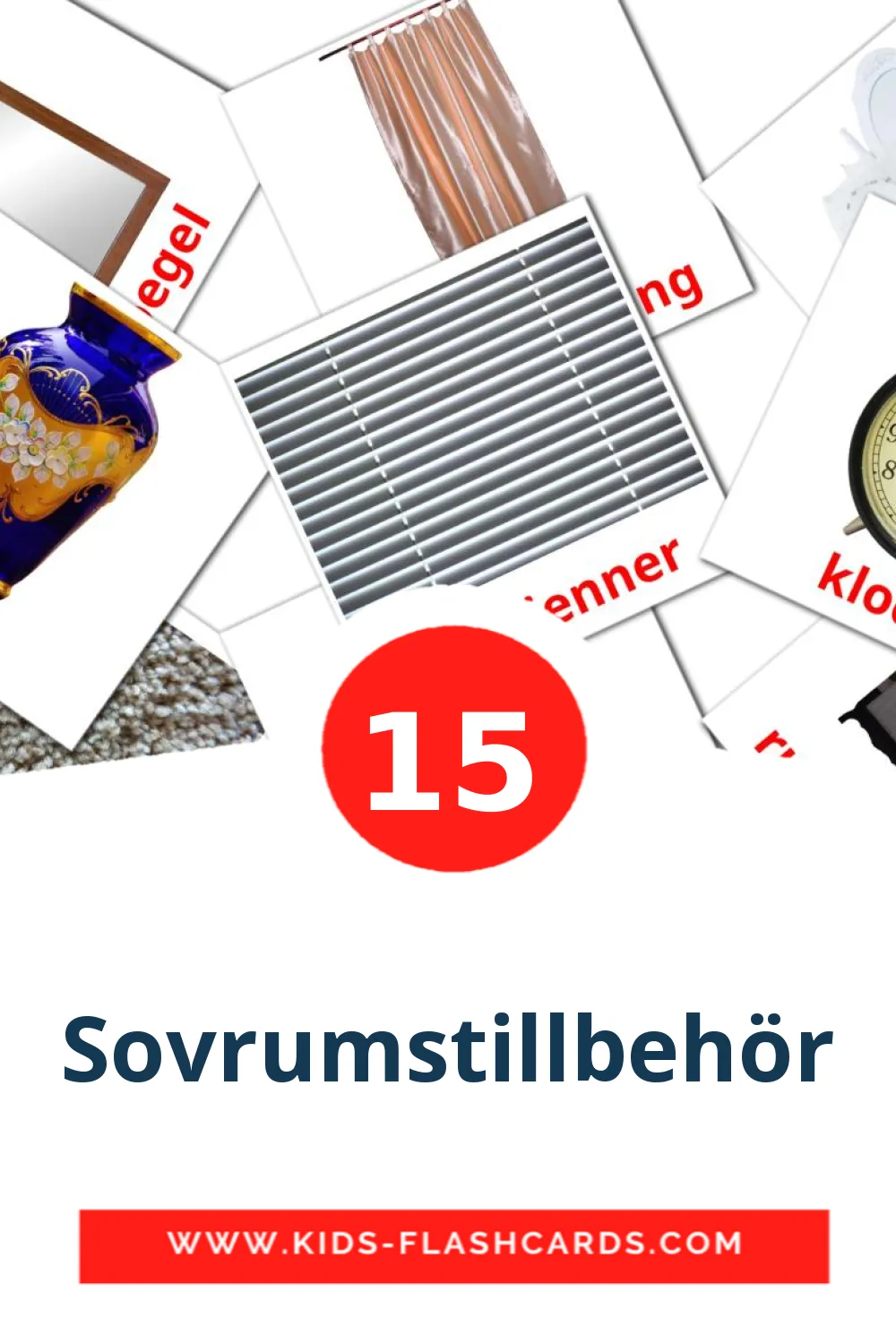 15 Sovrumstillbehör fotokaarten voor kleuters in het zweeds