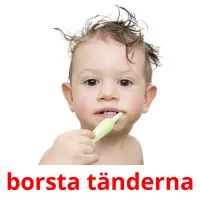 borsta tänderna Bildkarteikarten