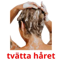 tvätta håret Bildkarteikarten