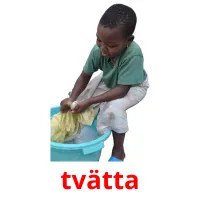 tvätta Bildkarteikarten