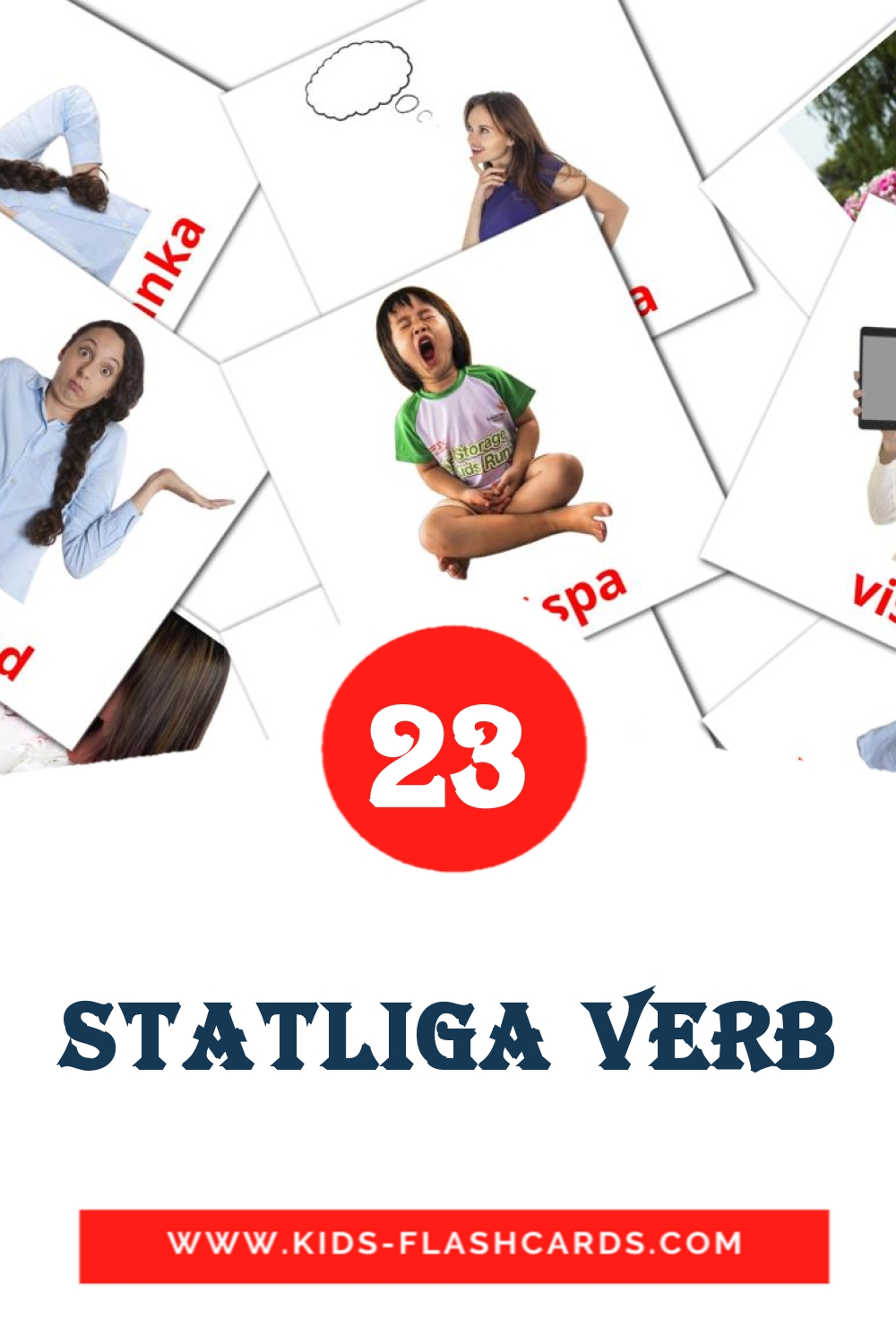 23 Statliga verb Bildkarten für den Kindergarten auf Schwedisch