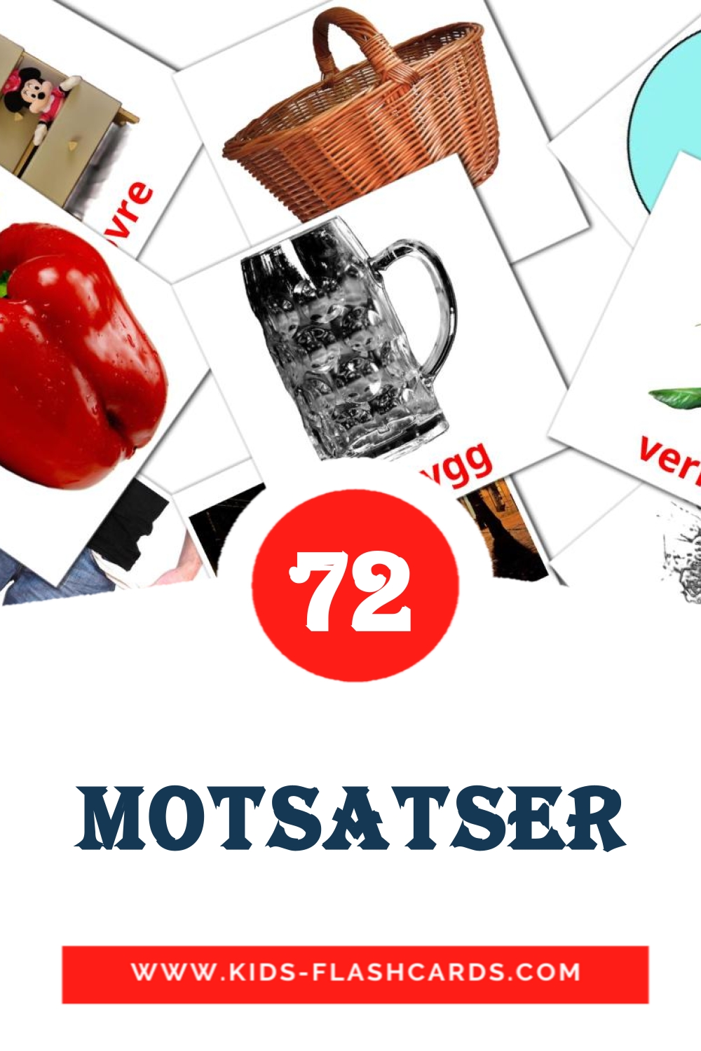 74 motsatser Picture Cards for Kindergarden in swedish