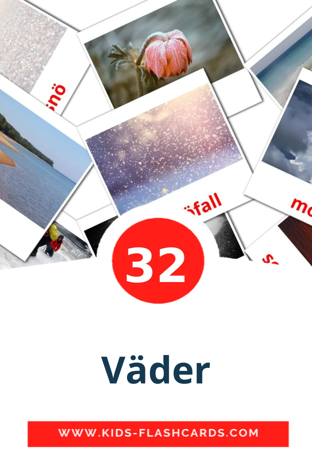 32 Väder fotokaarten voor kleuters in het zweeds