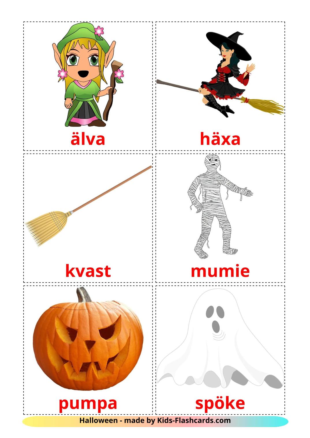 Halloween - 17 gratis printbare zweedse kaarten