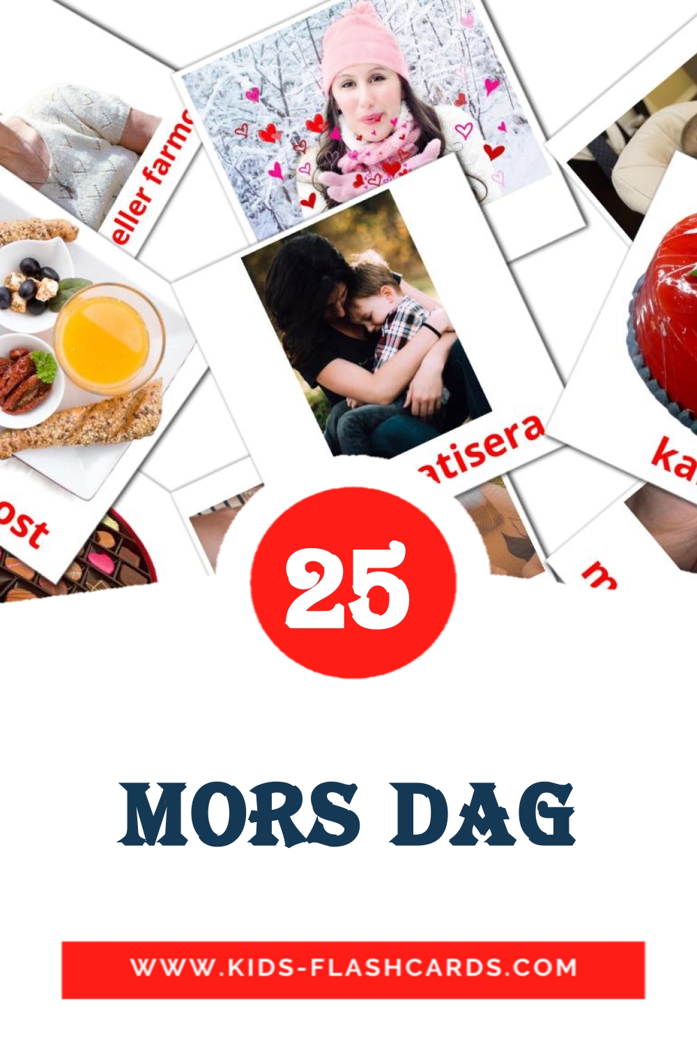 25 mors dag Picture Cards for Kindergarden in swedish