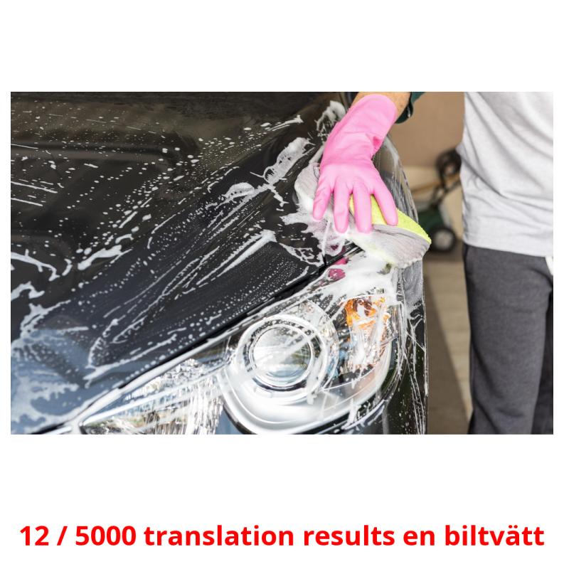 12 / 5000 translation results en biltvätt Tarjetas didacticas