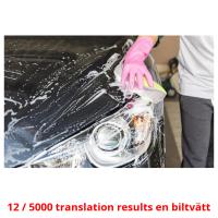 12 / 5000 translation results en biltvätt picture flashcards