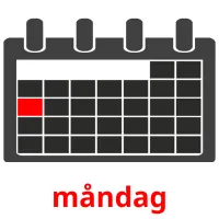 måndag Tarjetas didacticas