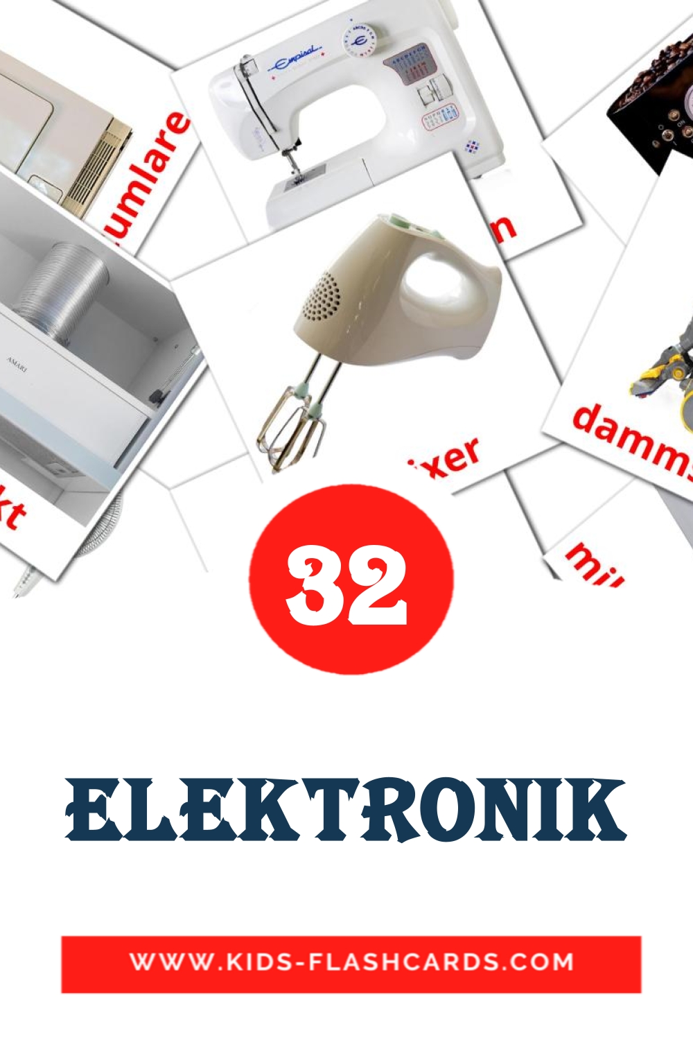 32 Elektronik Picture Cards for Kindergarden in swedish