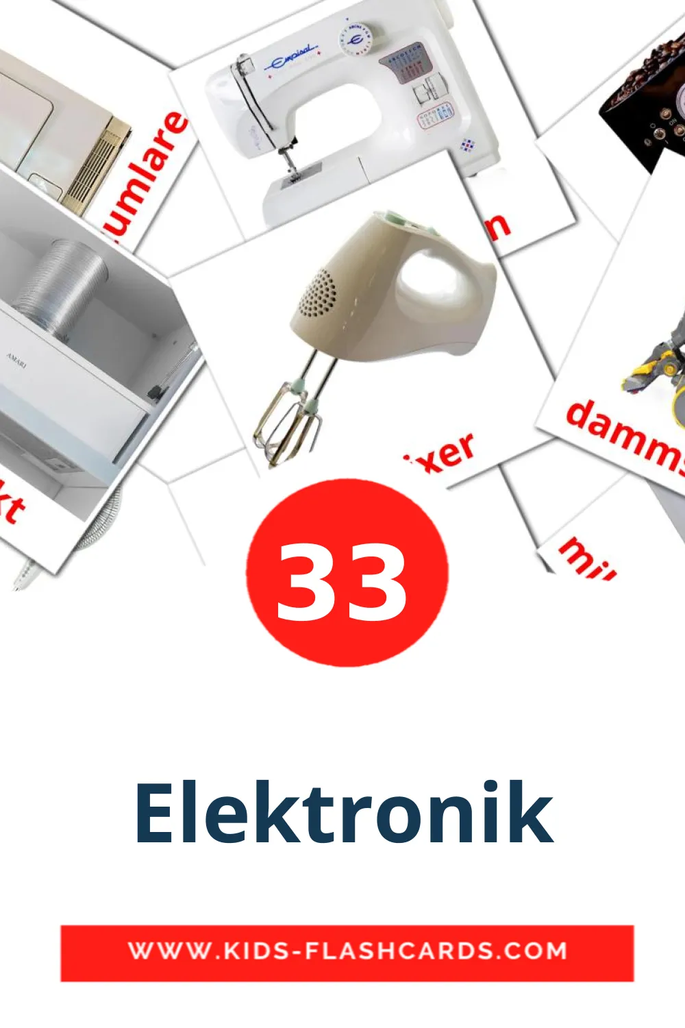 33 Cartões com Imagens de Elektronik para Jardim de Infância em sueco