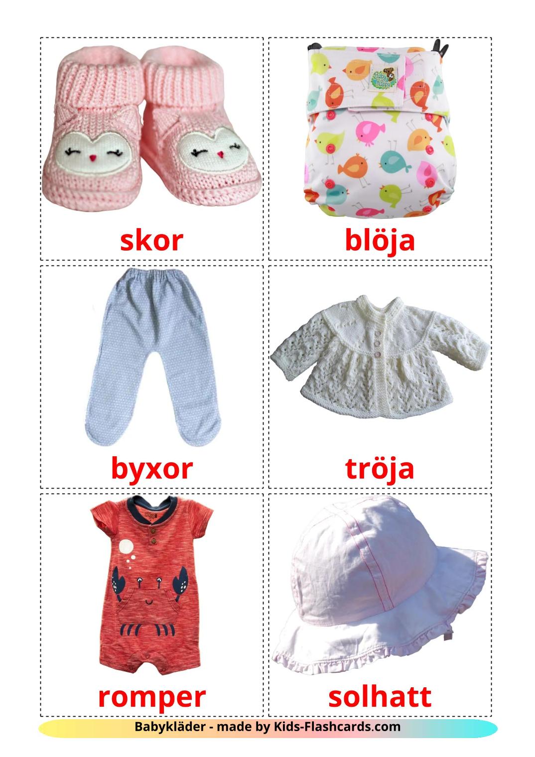 Ropa de Niños - 12 fichas de sueco para imprimir gratis 