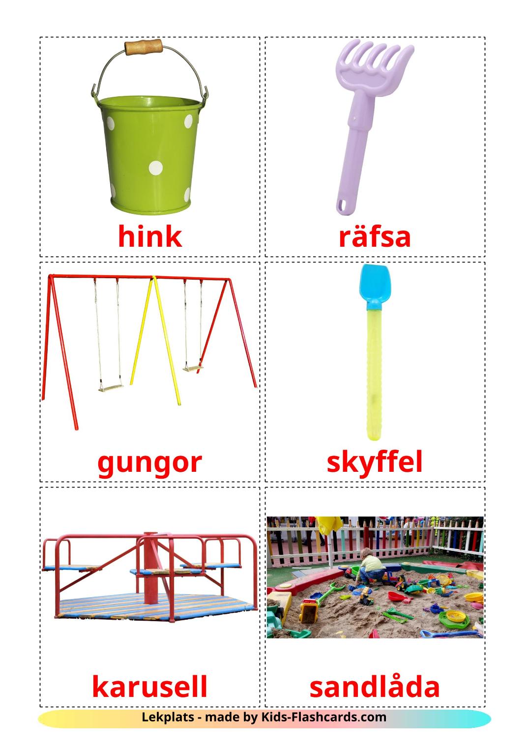 Parque infantil - 13 fichas de sueco para imprimir gratis 