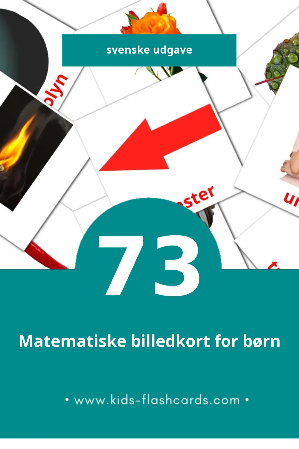 Visuelle billedkort for børn om Adjektiv til småbørn (73 kort på Svenske)