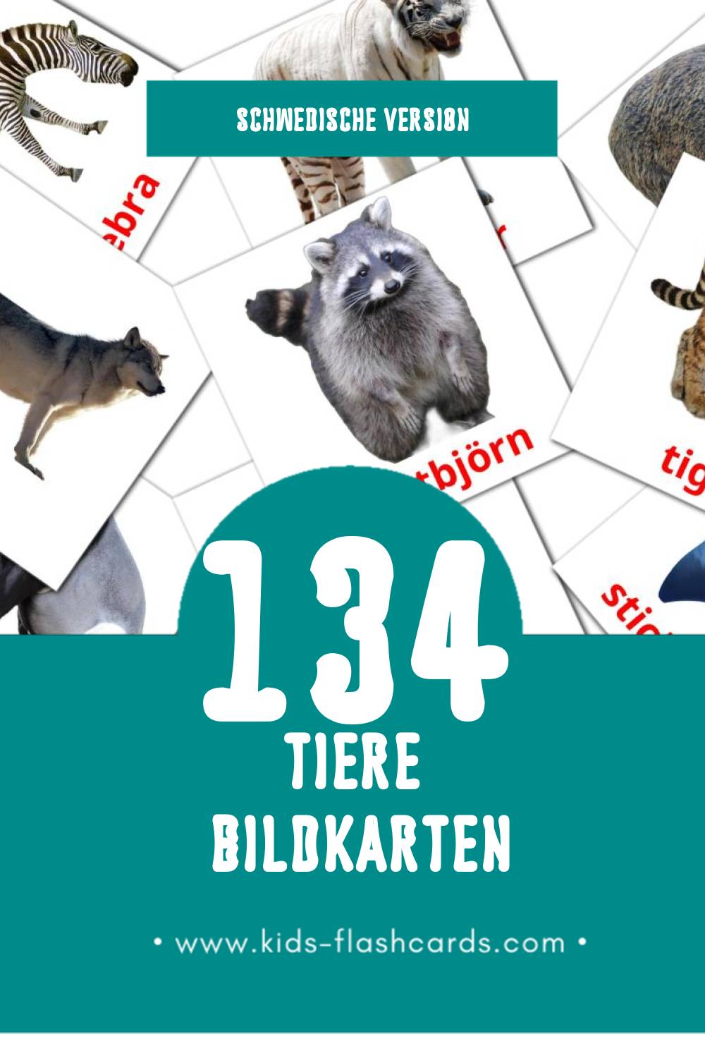 Visual Djur Flashcards für Kleinkinder (134 Karten in Schwedisch)