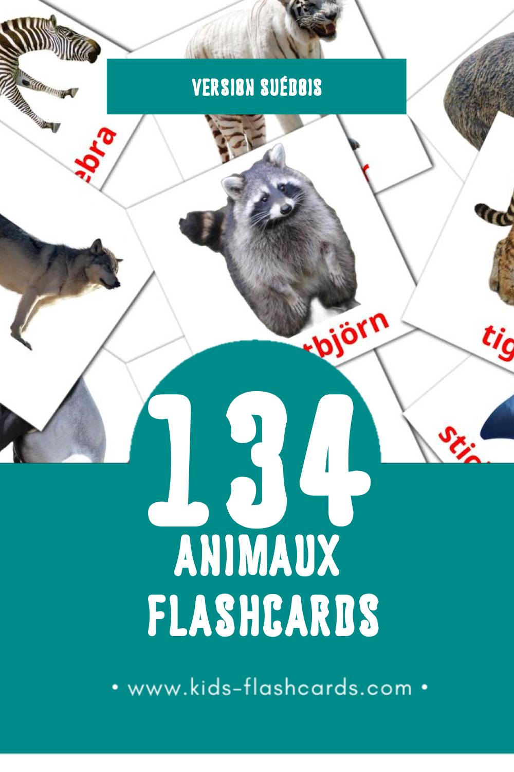 Flashcards Visual Djur pour les tout-petits (134 cartes en Suédois)