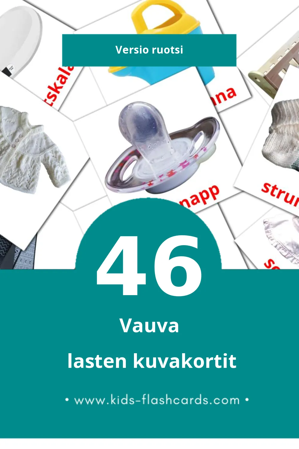 Bebis lasten kuvakortit pikkulapsille (46 korttia Ruotsiksi)