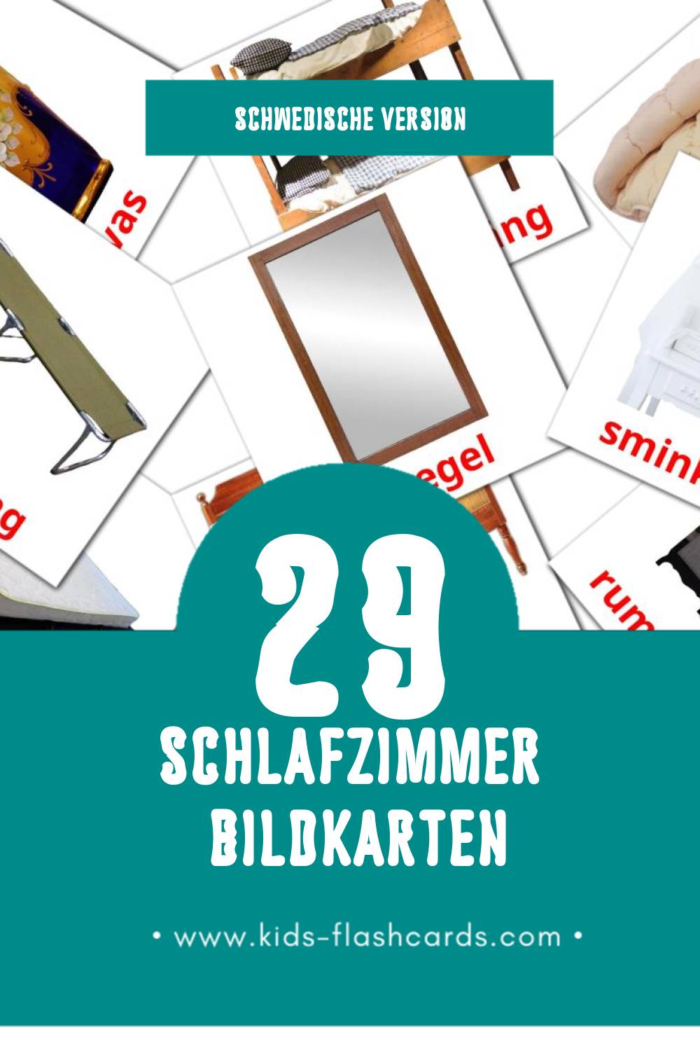 Visual Sovrum Flashcards für Kleinkinder (29 Karten in Schwedisch)