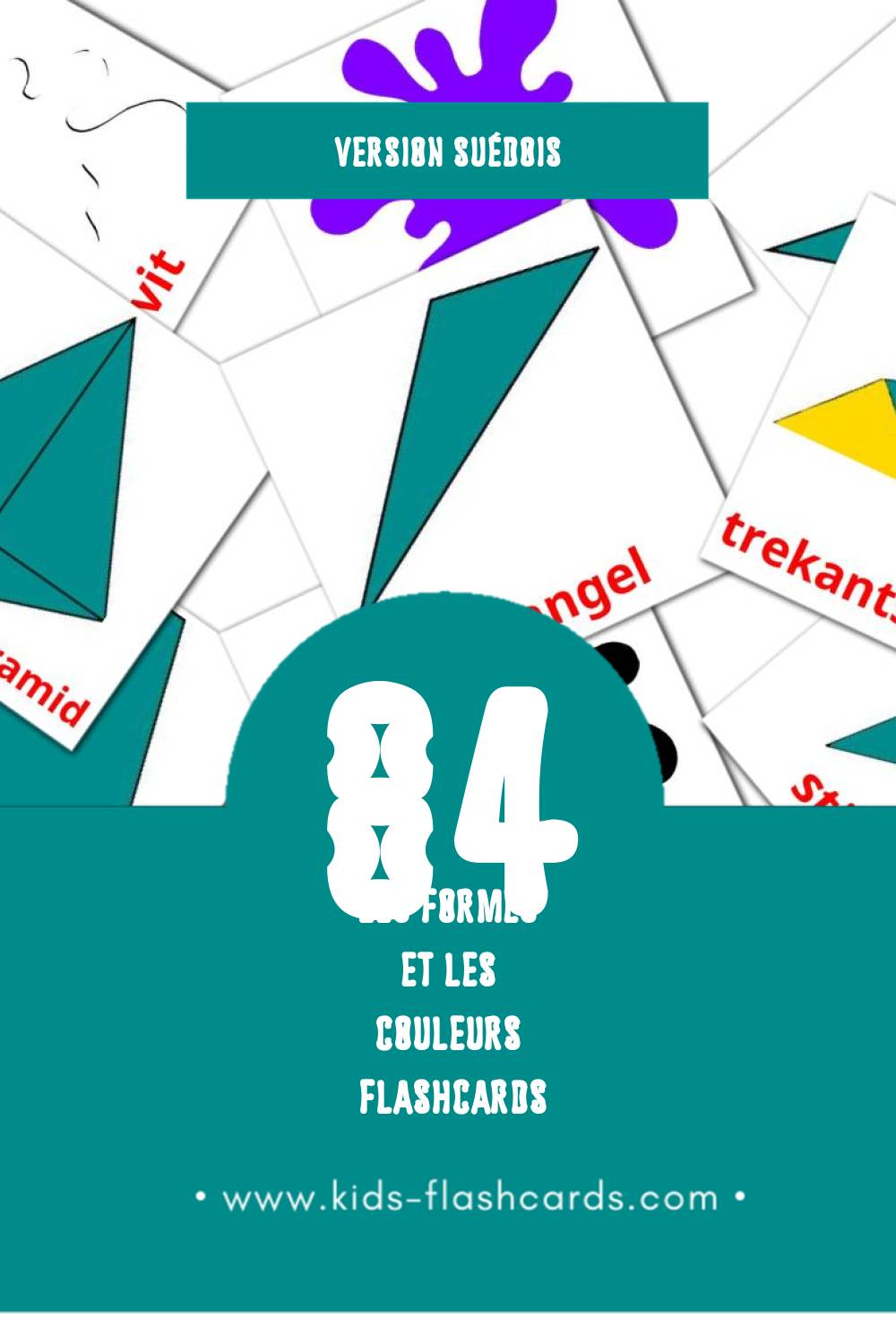 Flashcards Visual färger och former pour les tout-petits (84 cartes en Suédois)