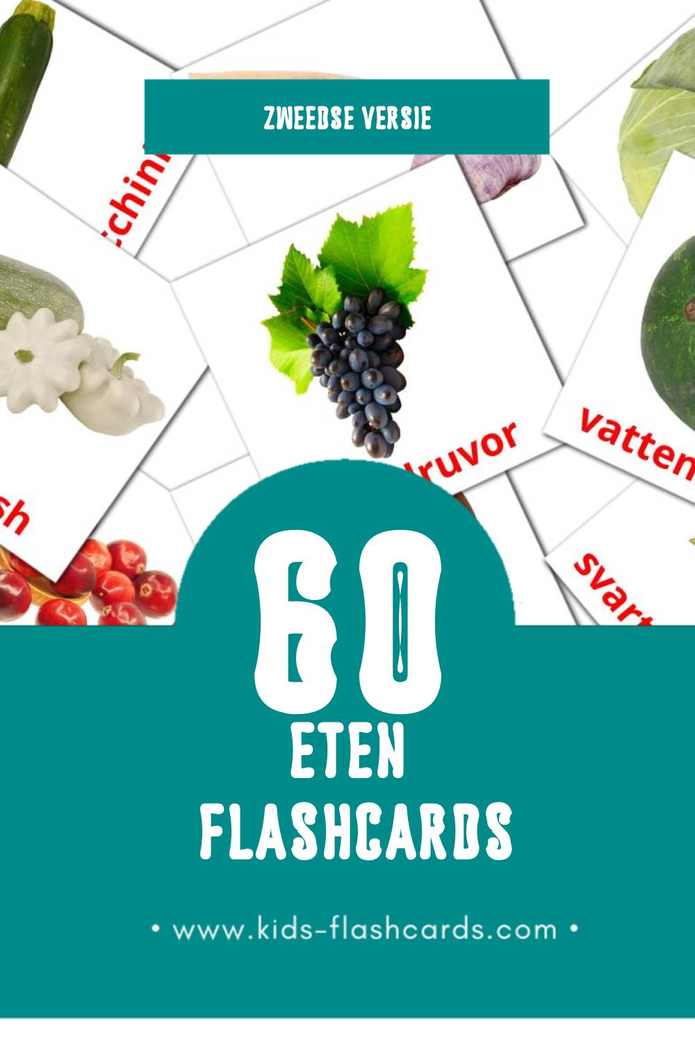 Visuele Mat Flashcards voor Kleuters (60 kaarten in het Zweeds)