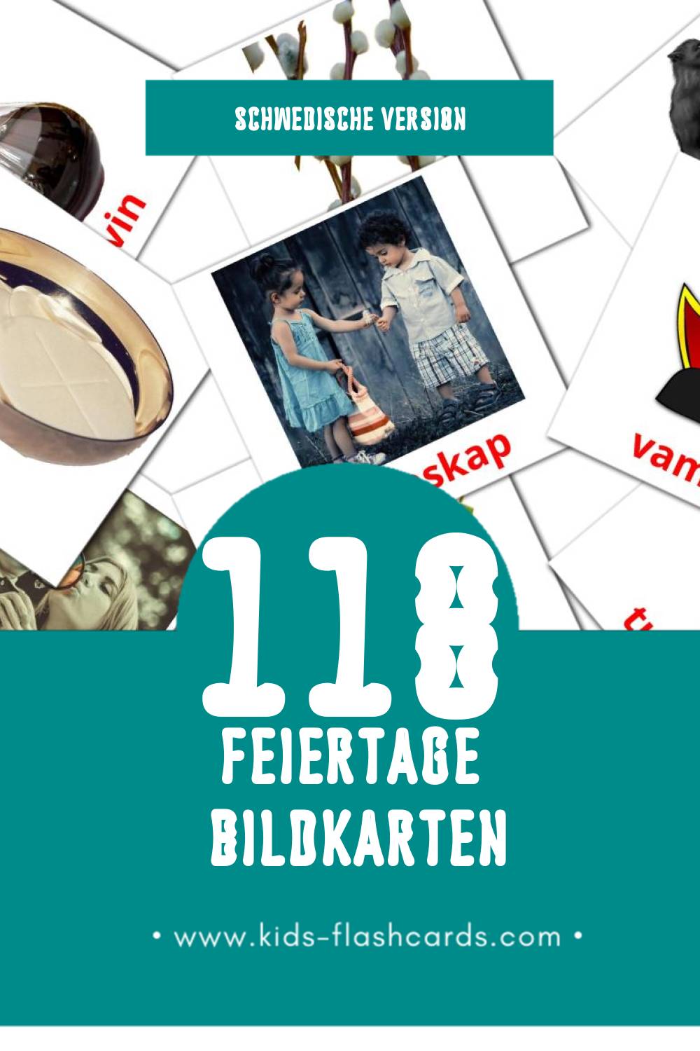 Visual Högtider Flashcards für Kleinkinder (118 Karten in Schwedisch)