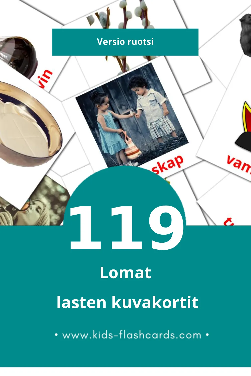 Högtider lasten kuvakortit pikkulapsille (119 korttia Ruotsiksi)