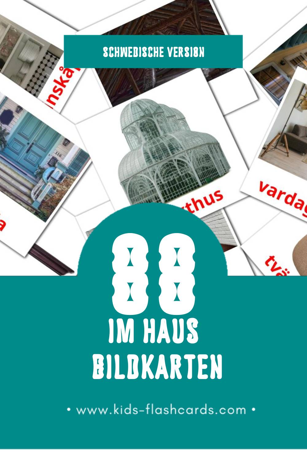 Visual Hem Flashcards für Kleinkinder (88 Karten in Schwedisch)