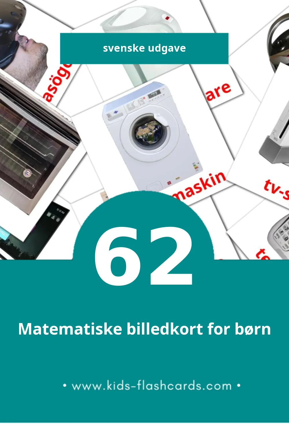 Visuelle billedkort for børn om Hem- och hushållsapparater til småbørn (62 kort på Svenske)