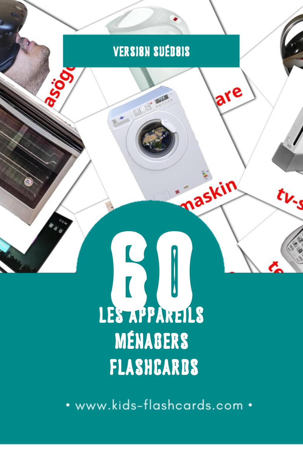 Flashcards Visual Hem- och hushållsapparater pour les tout-petits (32 cartes en Suédois)
