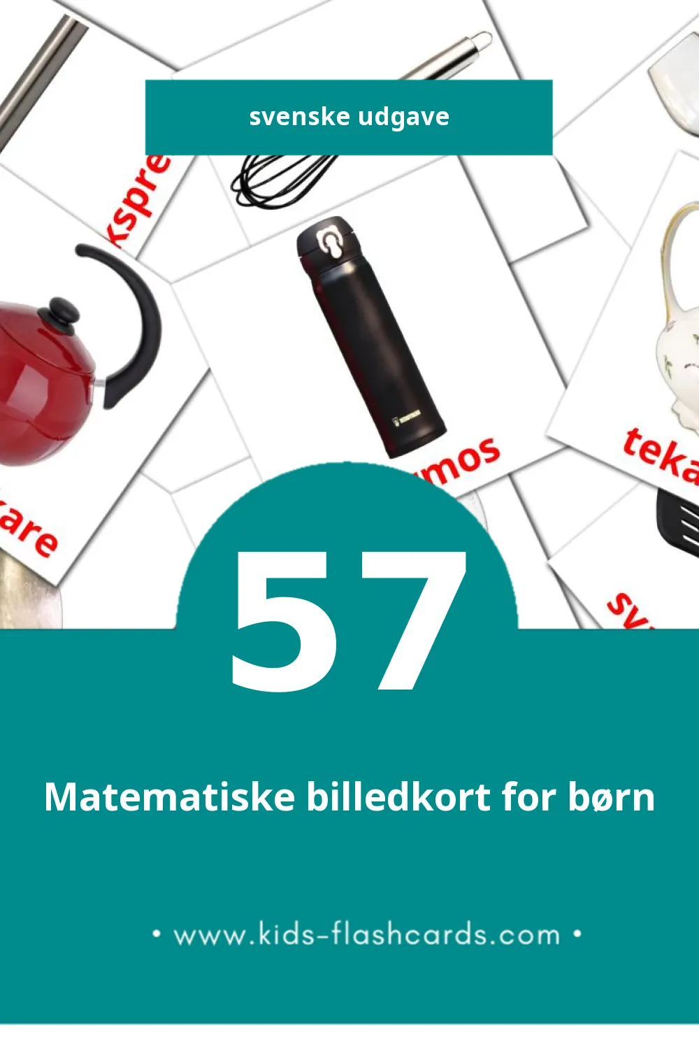 Visuelle billedkort for børn om Köket til småbørn (57 kort på Svenske)