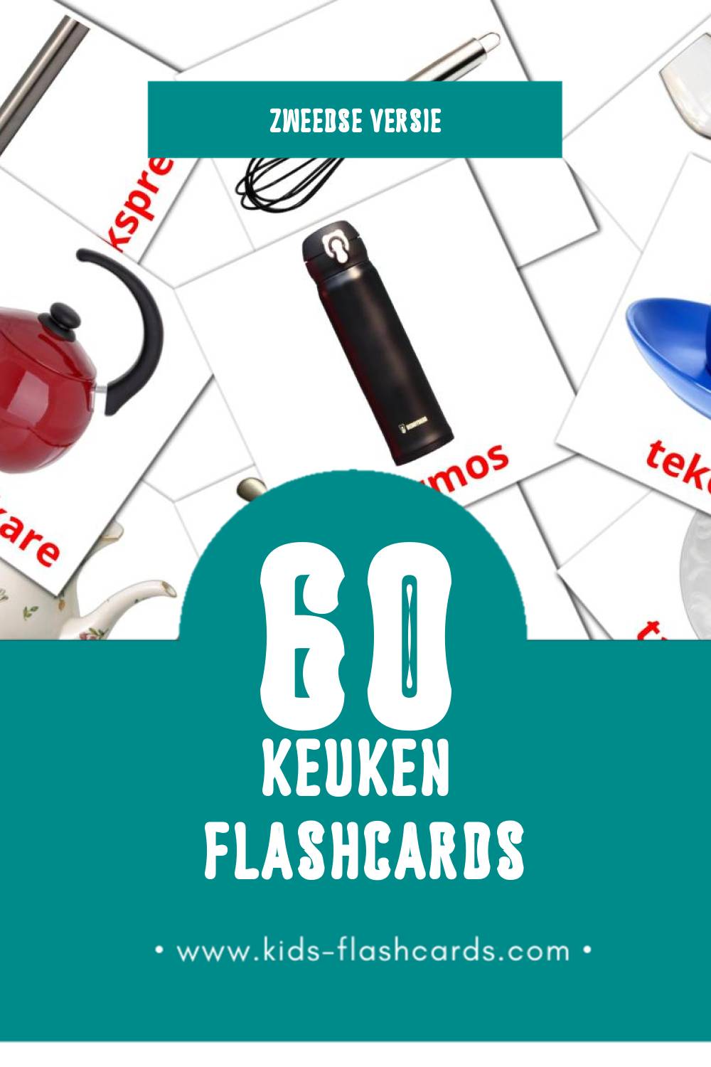 Visuele Köket Flashcards voor Kleuters (60 kaarten in het Zweeds)