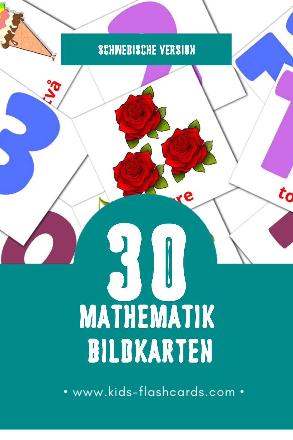 Visual Matematik Flashcards für Kleinkinder (30 Karten in Schwedisch)