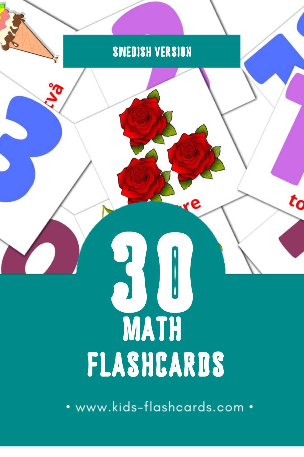 Visual Matematik Flashcards for Toddlers (30 cards in Swedish)