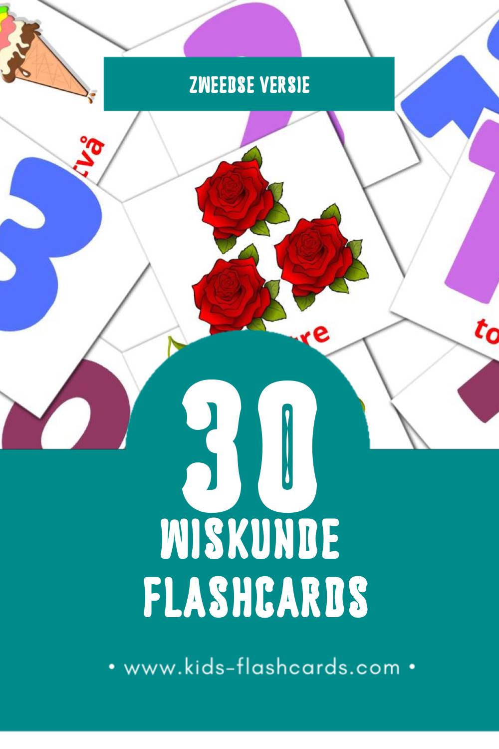 Visuele Matematik Flashcards voor Kleuters (30 kaarten in het Zweeds)