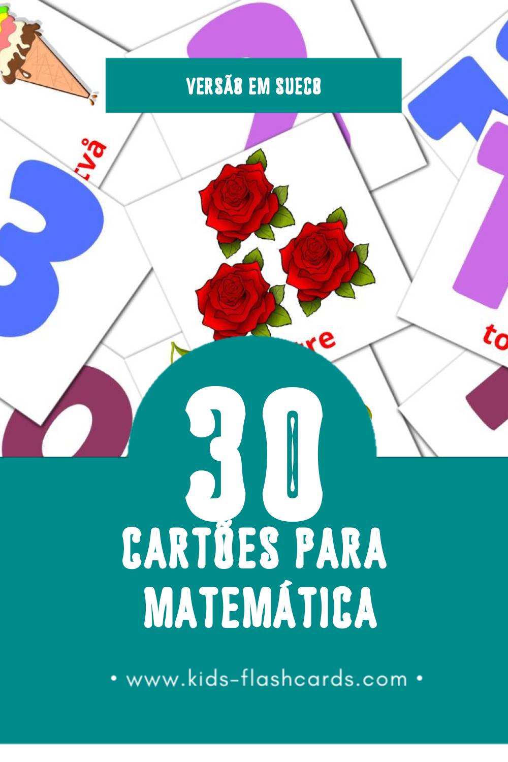Flashcards de Matematik Visuais para Toddlers (30 cartões em Sueco)