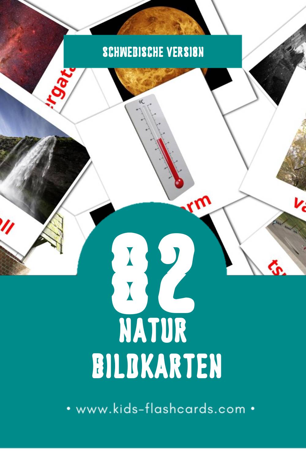 Visual Natur Flashcards für Kleinkinder (82 Karten in Schwedisch)