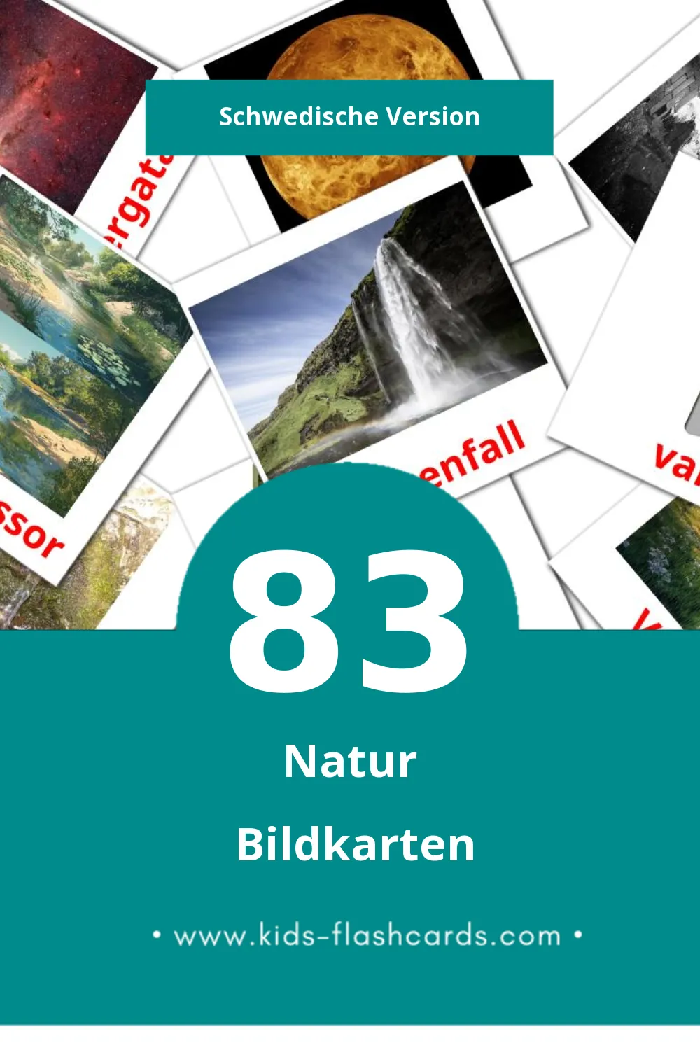 Visual Natur Flashcards für Kleinkinder (83 Karten in Schwedisch)