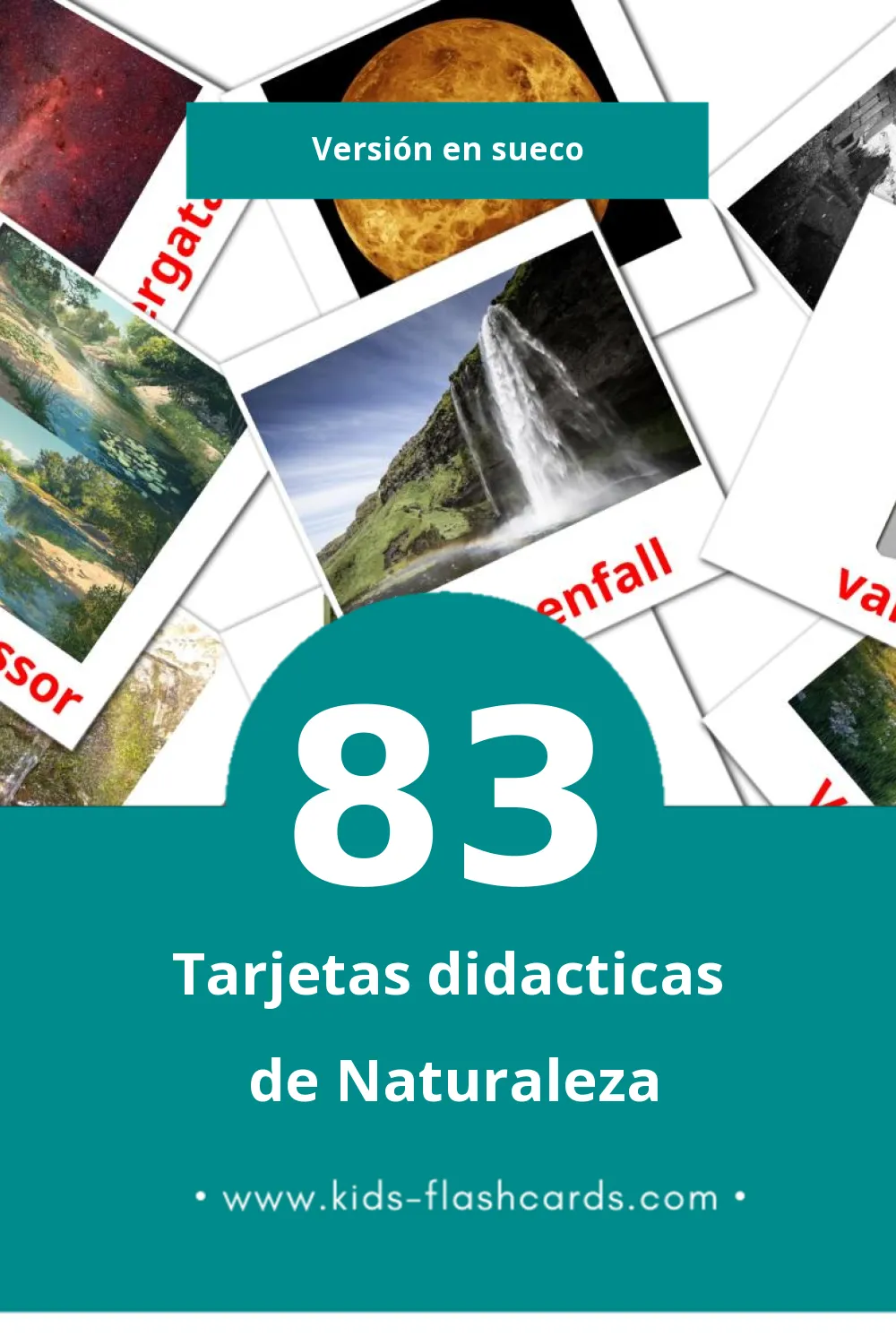 Tarjetas visuales de Natur para niños pequeños (83 tarjetas en Sueco)