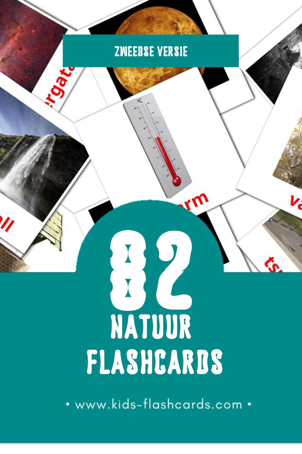 Visuele Natur Flashcards voor Kleuters (82 kaarten in het Zweeds)