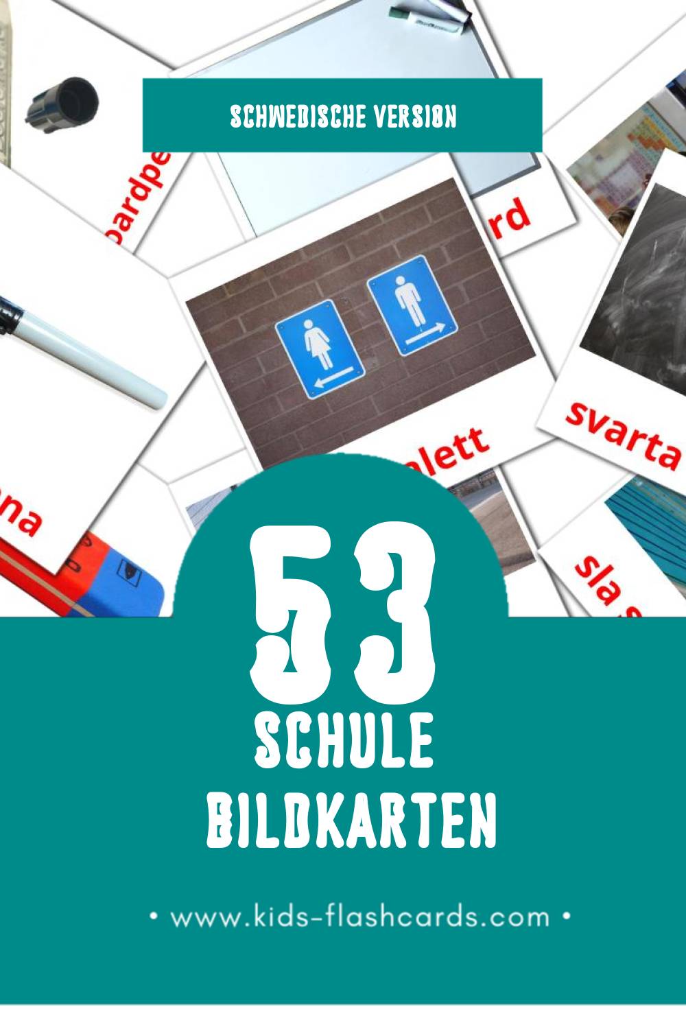 Visual Skola Flashcards für Kleinkinder (53 Karten in Schwedisch)