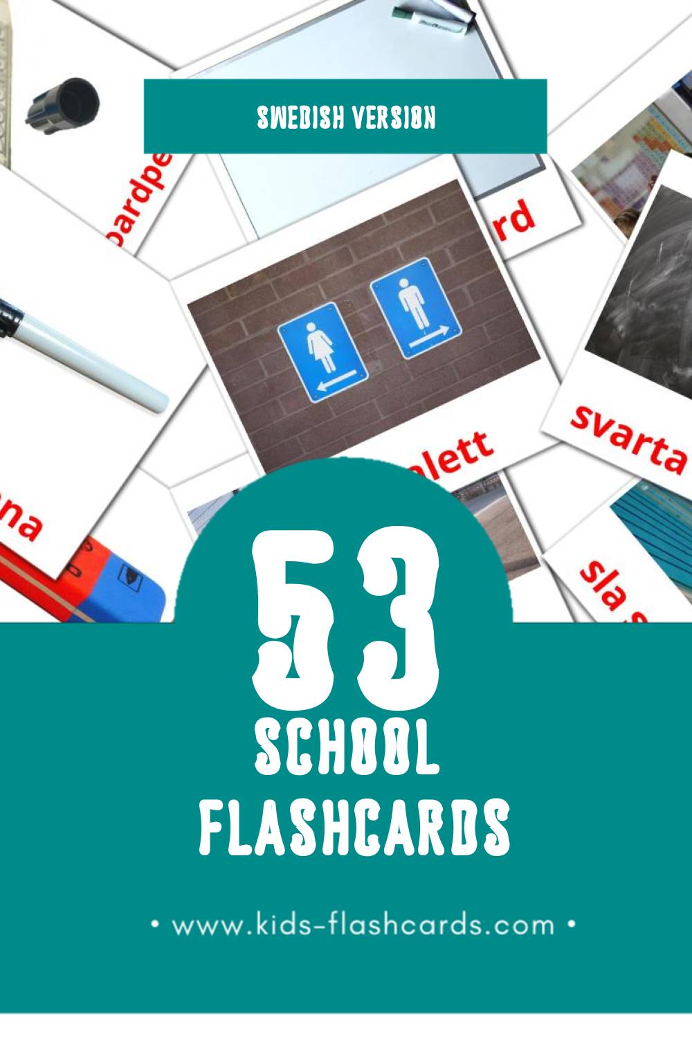 Visual Skola Flashcards for Toddlers (53 cards in Swedish)