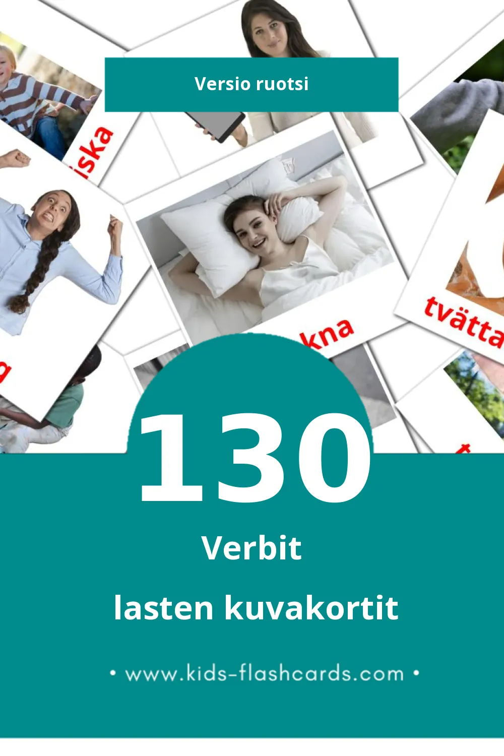 Verb lasten kuvakortit pikkulapsille (130 korttia Ruotsiksi)