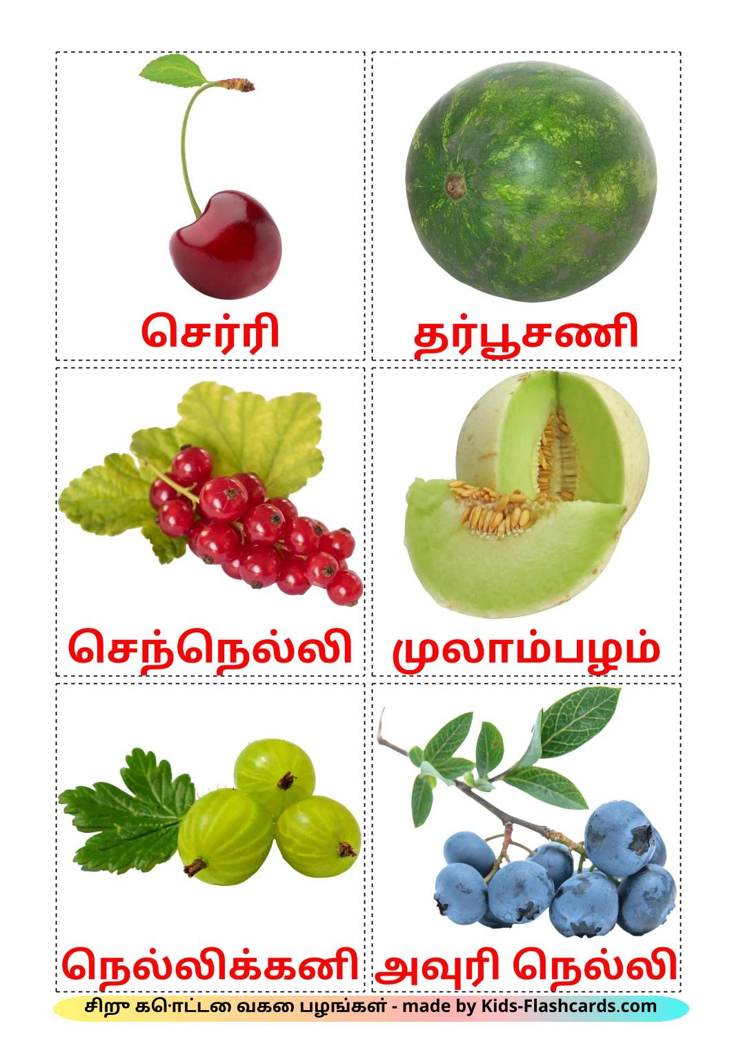 Berries - 12 Free Printable tamil Flashcards 