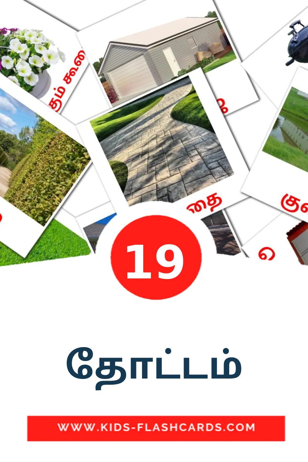 19 தோட்டம் Bildkarten für den Kindergarten auf Tamilisch
