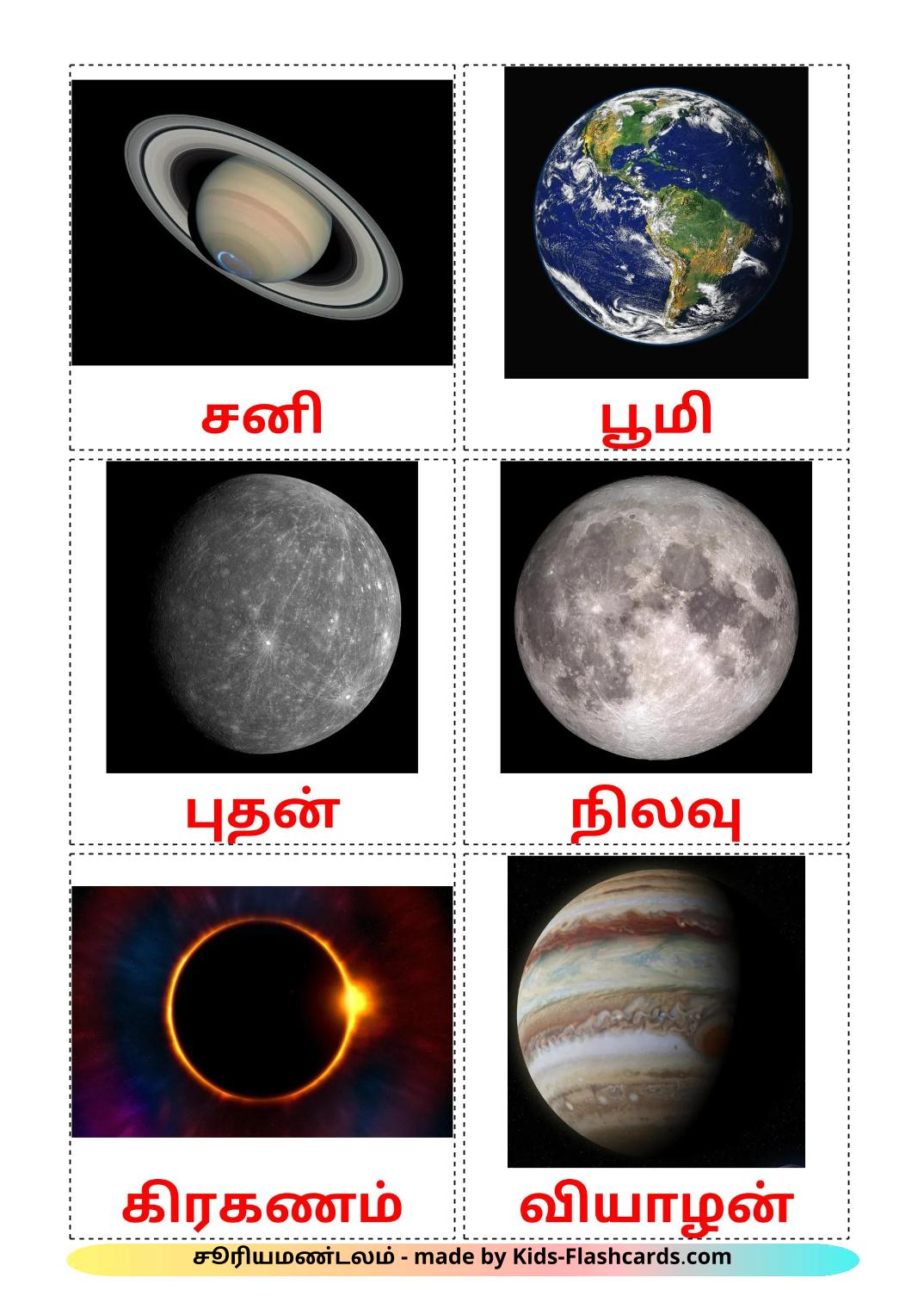 Солнечная система - 21 Карточка Домана на тамильском