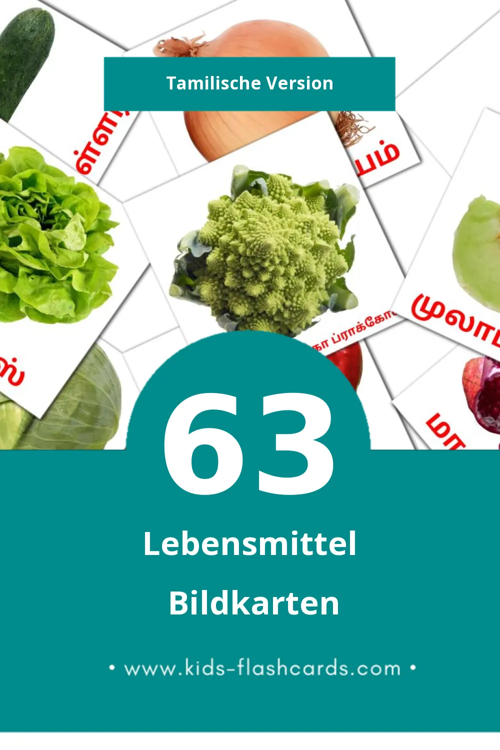 Visual பழங்கள் Flashcards für Kleinkinder (63 Karten in Tamilisch)