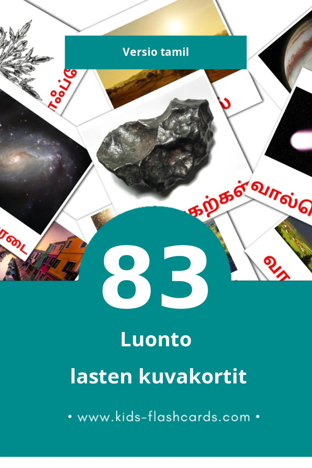 இயற்கை lasten kuvakortit pikkulapsille (83 korttia Tamilksi)