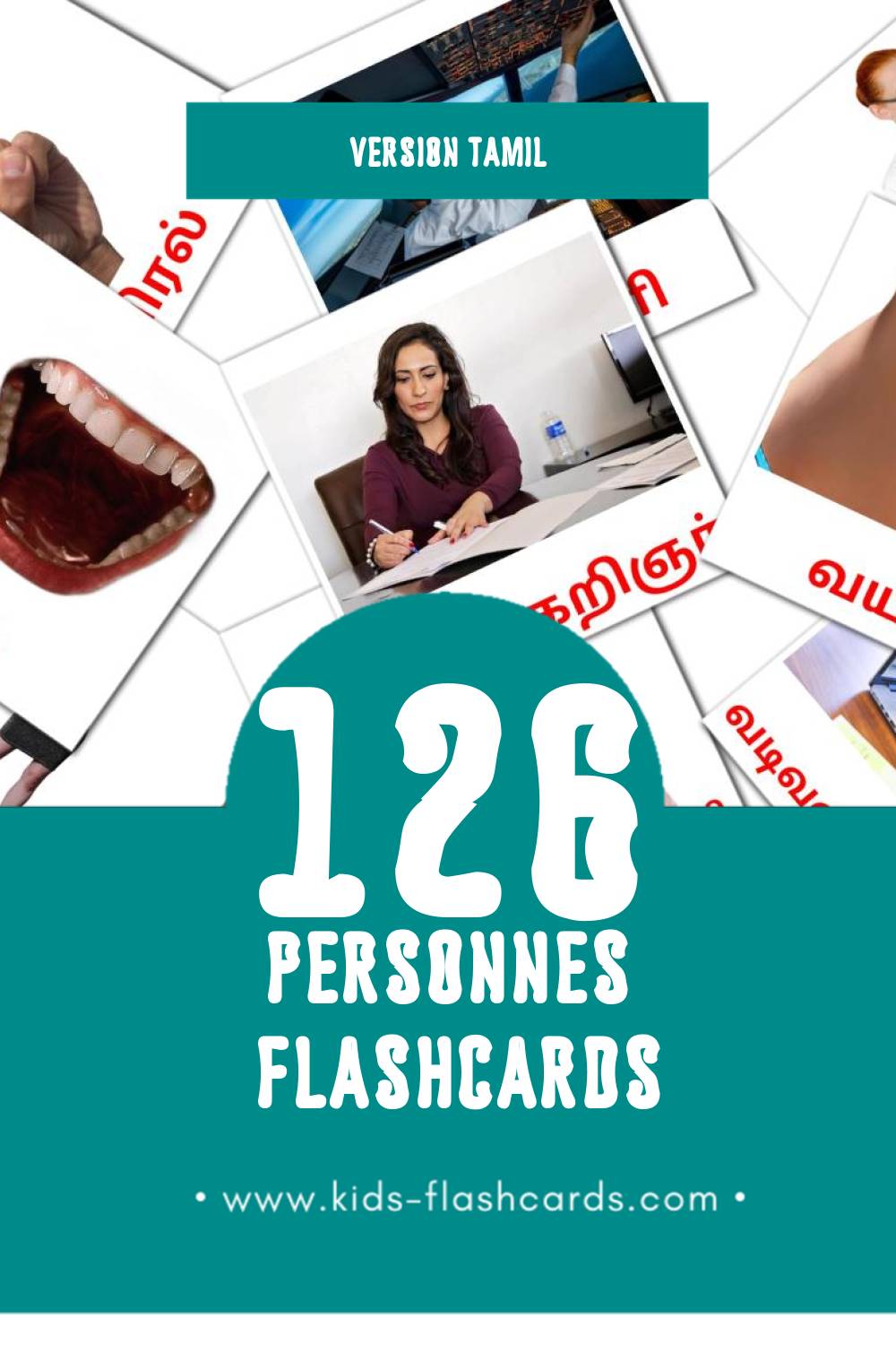 Flashcards Visual மக்கள் pour les tout-petits (126 cartes en Tamil)