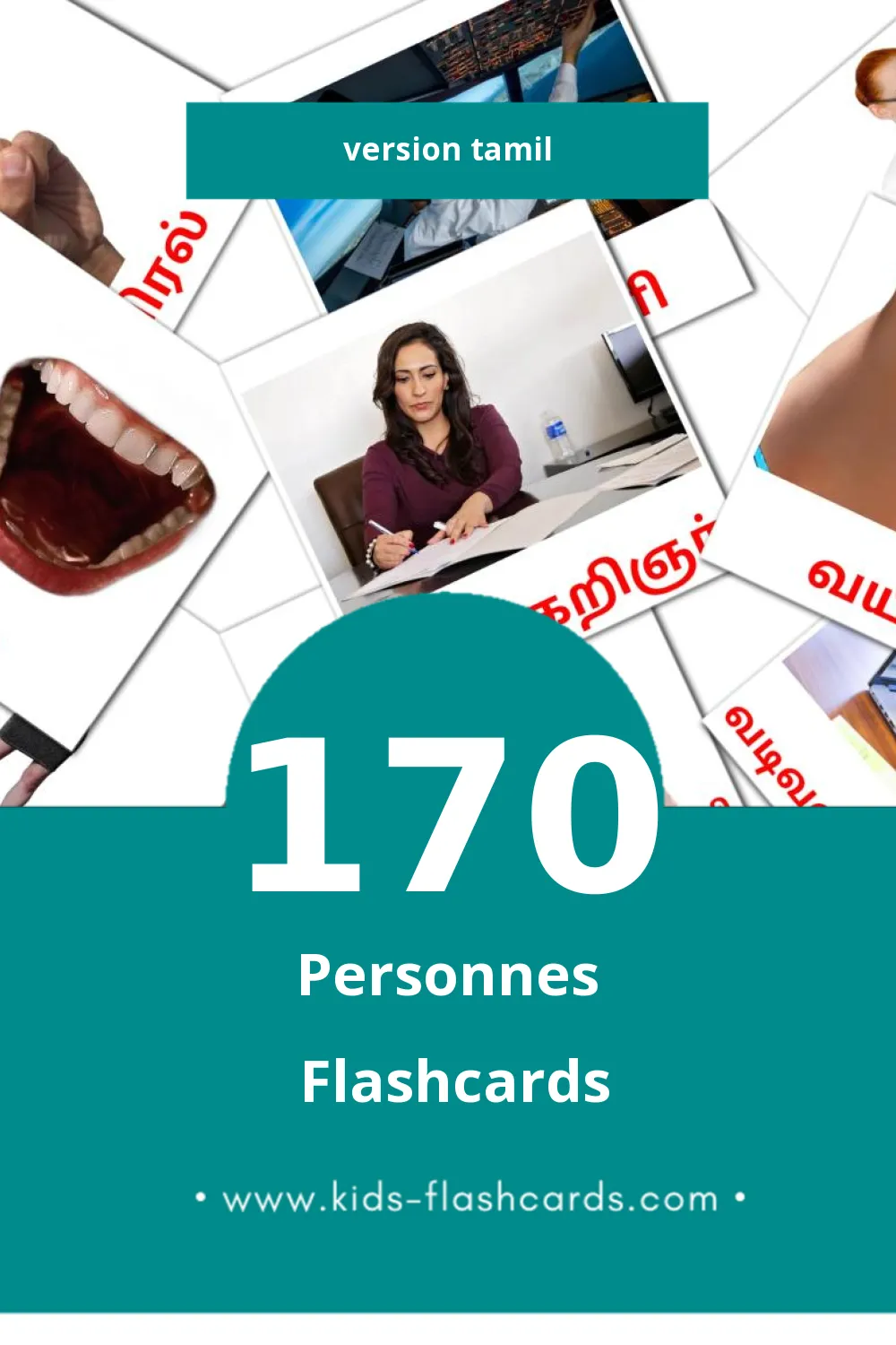 Flashcards Visual மக்கள் pour les tout-petits (170 cartes en Tamil)